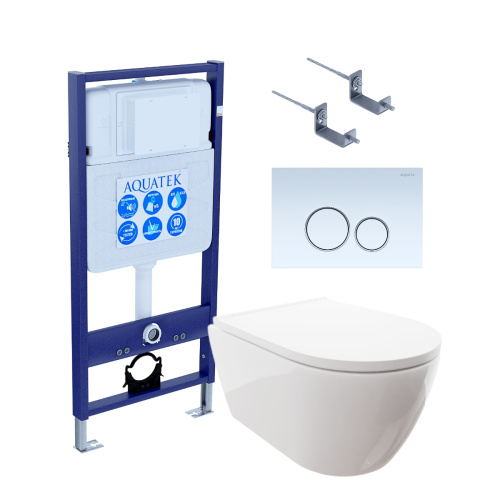 Сет унитаз + инсталляция Aquatek SET AQUATEK ПОЛАРИС-015 4в1